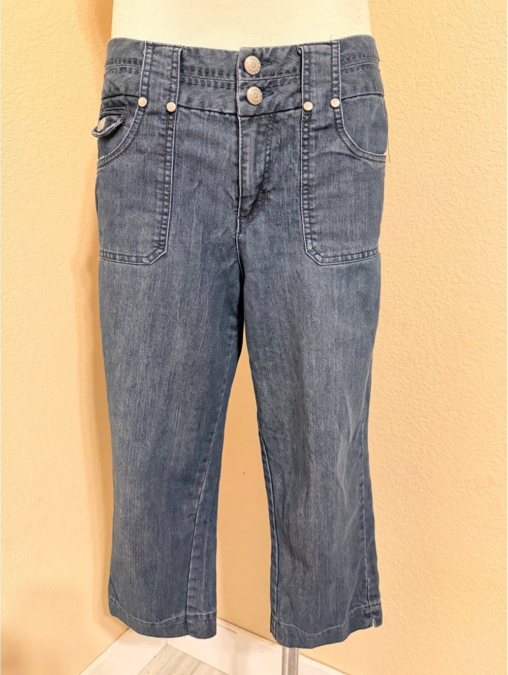 Y2K low rise denim capri